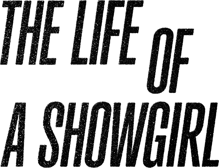 The Life of a Showgirl black glitter logo