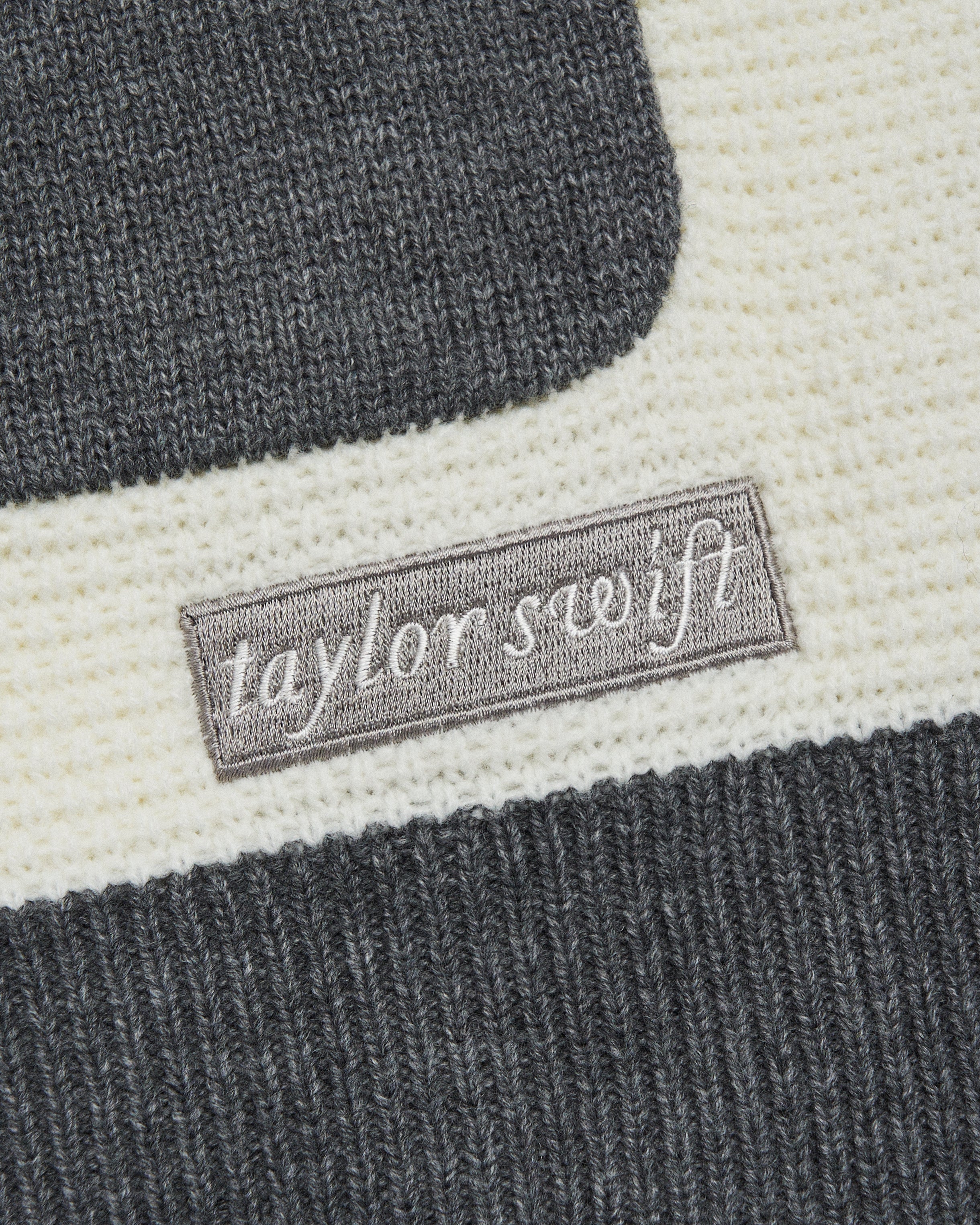 Folklore Album Quarter Zip Up Sweater Detail 2