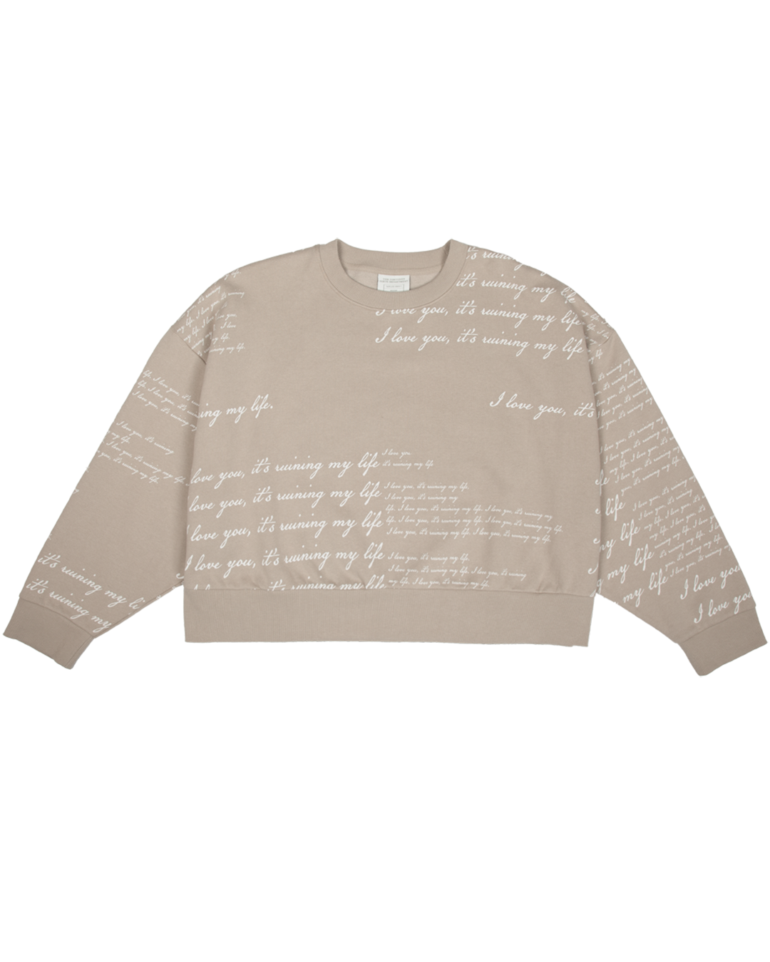 I Love You It's Ruining My Life Boxy Cropped Crewneck